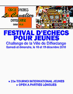 DEPLIANT PUBLIE A L'OCCASION DU FESTIVAL D'ECHECS POUR JEUNES 2010